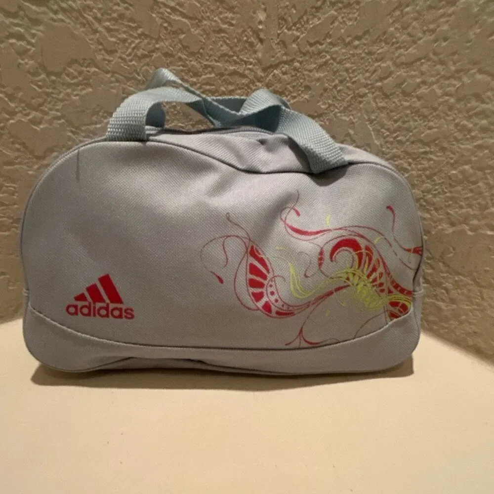 Adidas Adicolor Mini Bag Light Blue Cosmetic Case Pink Logo Sporty NEW